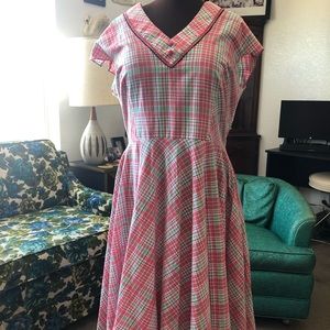 Hell Bunny Vixen plaid cotton day dress
